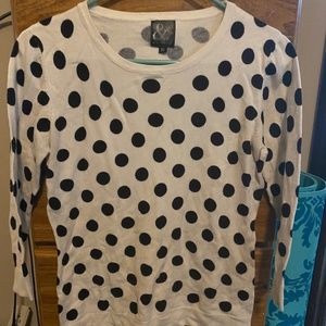 3/4 sleeve polka dot top